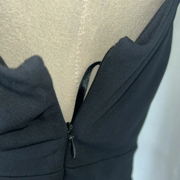 LOFT: Black V-Neck Midi Dress: Size 4 - Picture 5 of 9